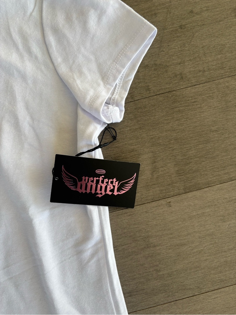 Women's White Crewneck Short Sleeve Tee by Perfect Angel - Picture 3 of 8